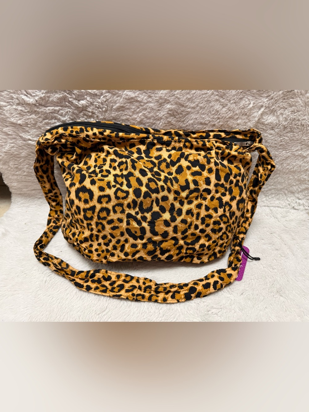 Leopard Print Shoulder Bag - Gold and Black